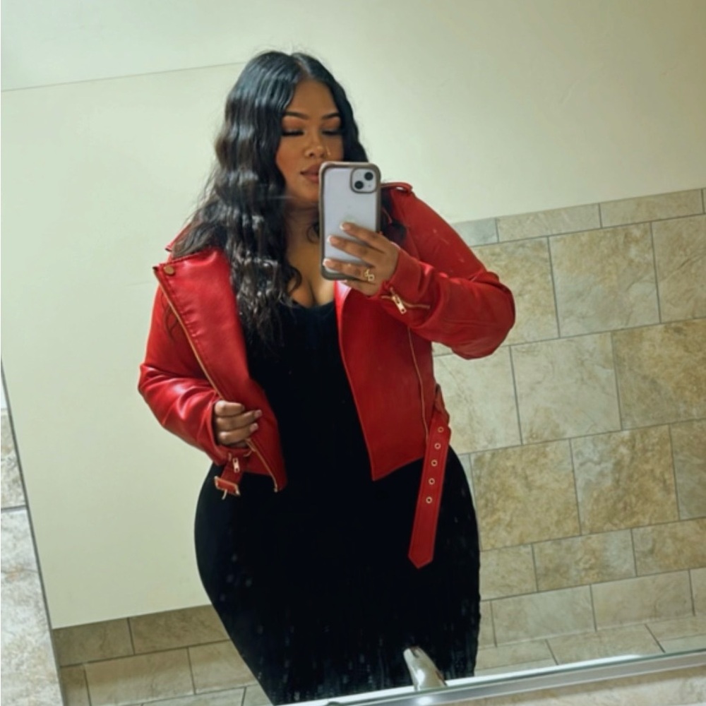 Stylish Red Leather Jacket